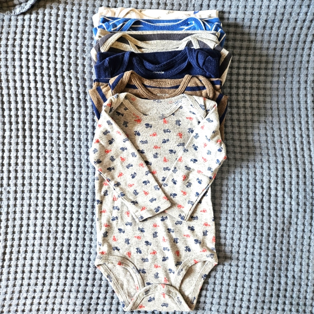 Carter's Set Of 6 Long Sleeve Baby Bodysuits 6-9M